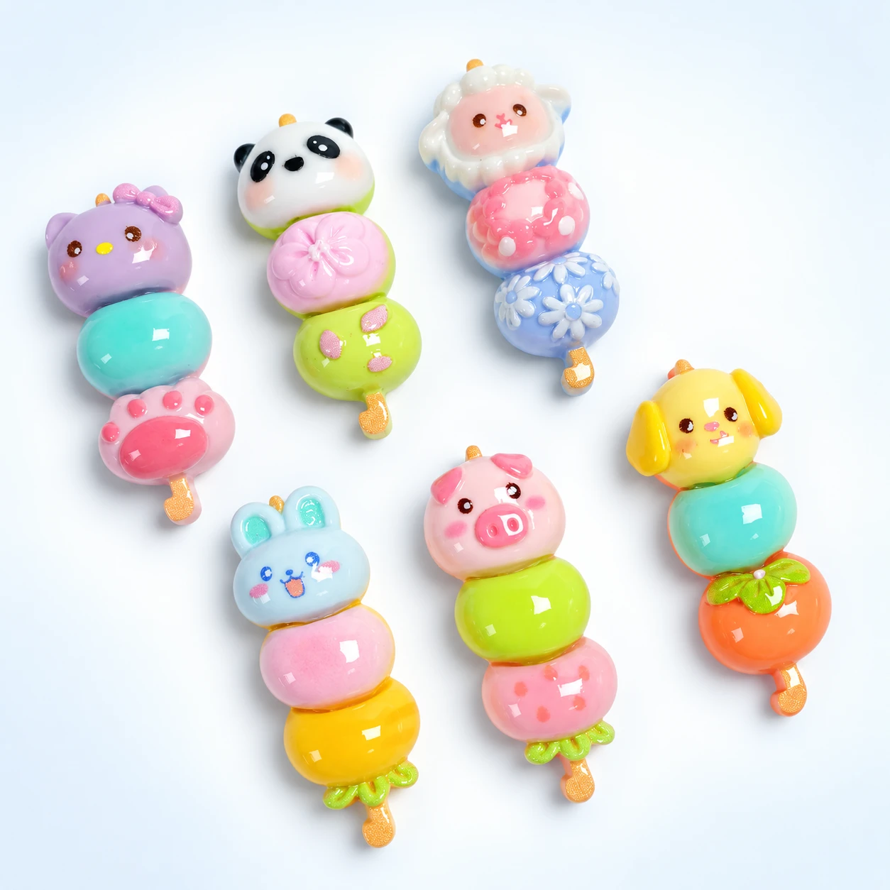Animal Face Skewer Resin Charms RW003333 on a clean light studio background