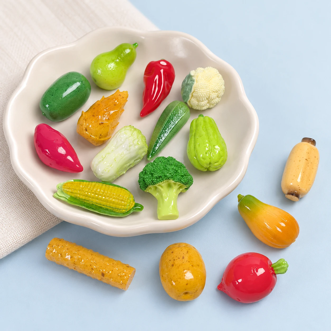 Assorted Vegetable Resin Miniatures RW002226 displayed for assortment selection