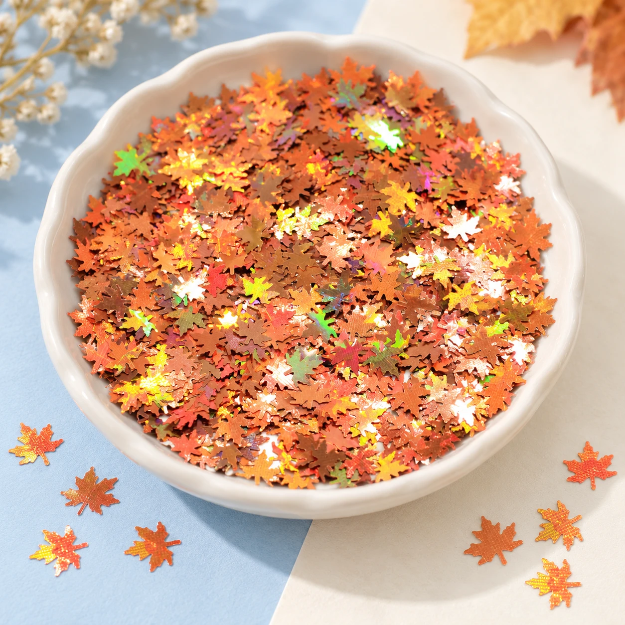 Autumn Maple Leaf Sequins MA119 displayed for assortment selection