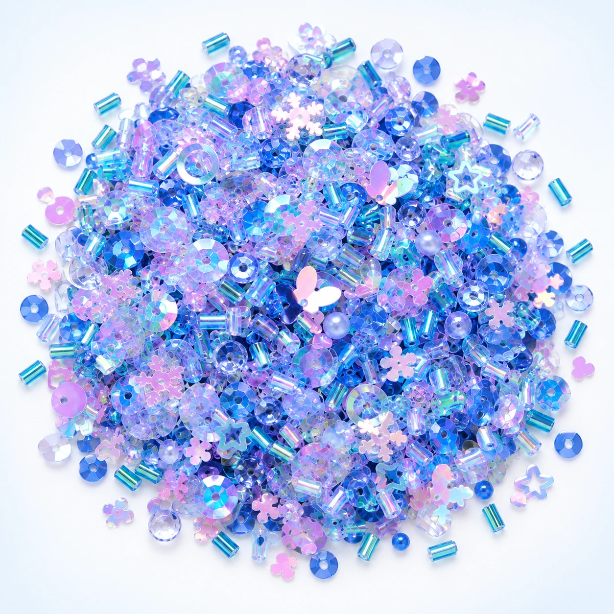 Blue Purple Iridescent Sequin Mix MA157 on a clean light studio background