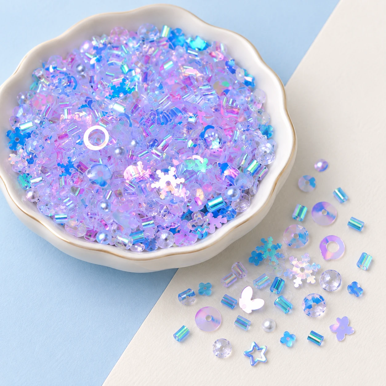 Blue Purple Iridescent Sequin Mix MA157 displayed for assortment selection