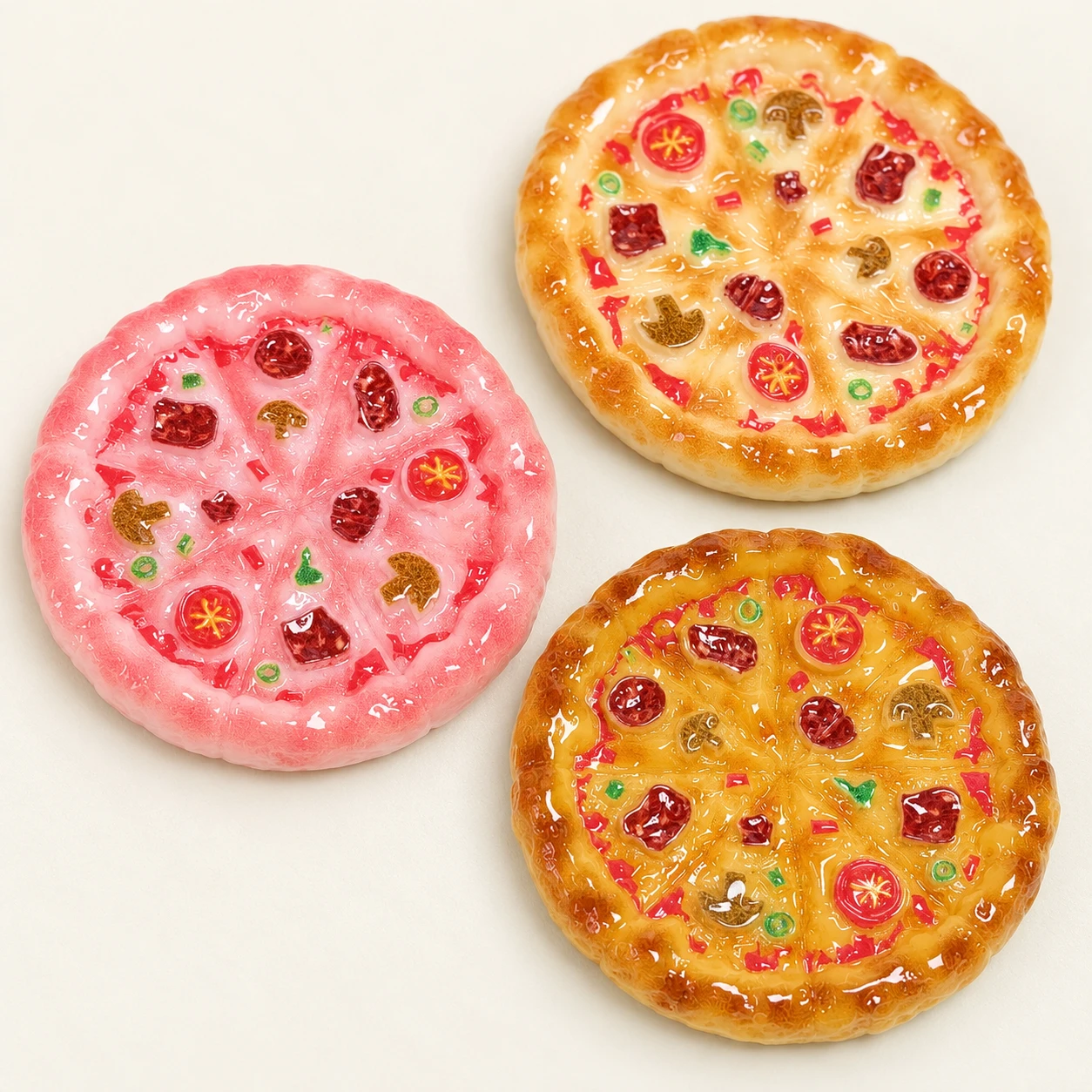 Cheese Pizza Resin Charms RW002661 close-up showing the decorative shape and finish