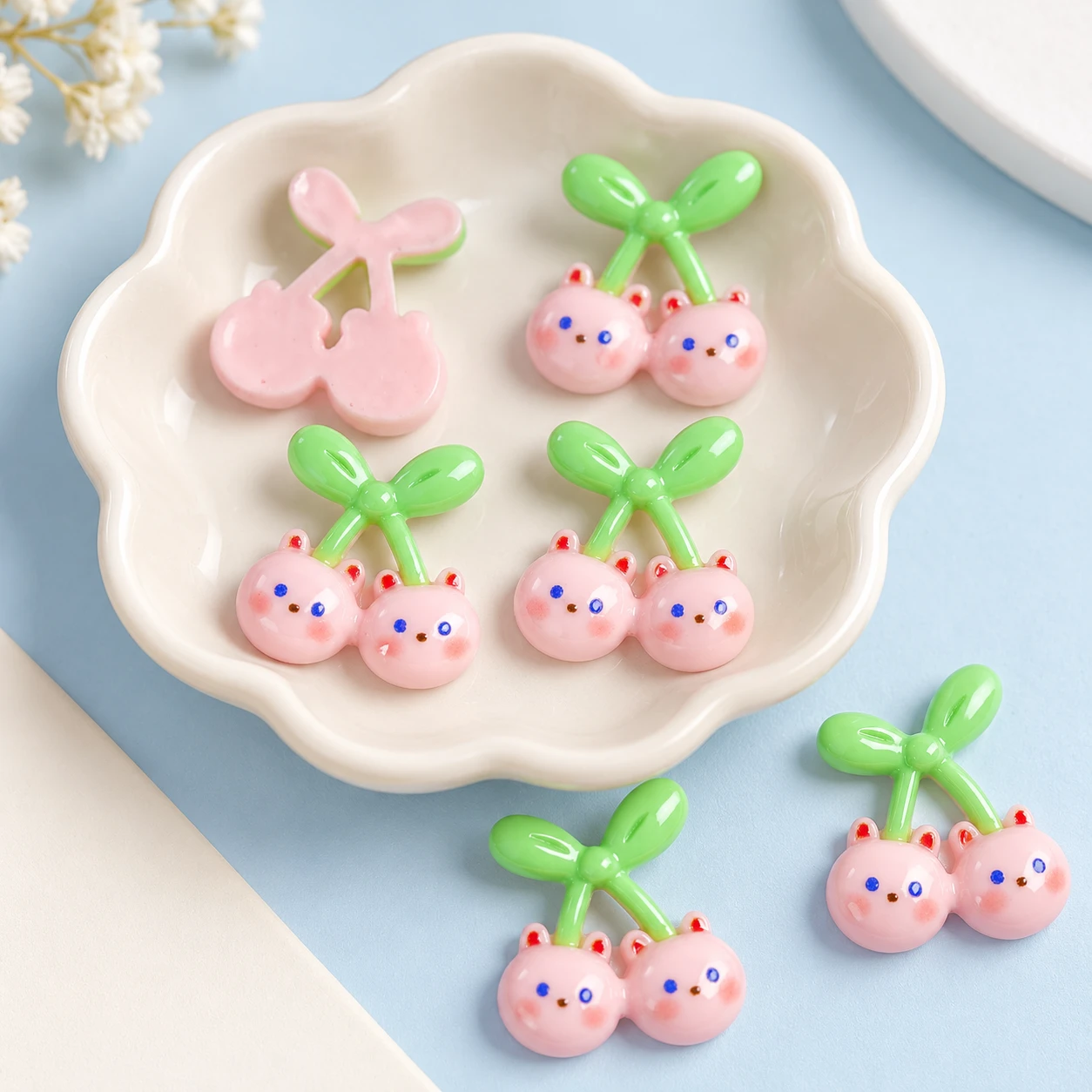 Cherry Bear Resin Charms RW002852 displayed for assortment selection