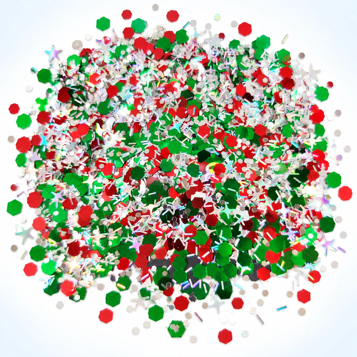Christmas Red Green White Sequin Mix MA246 on a clean light studio background