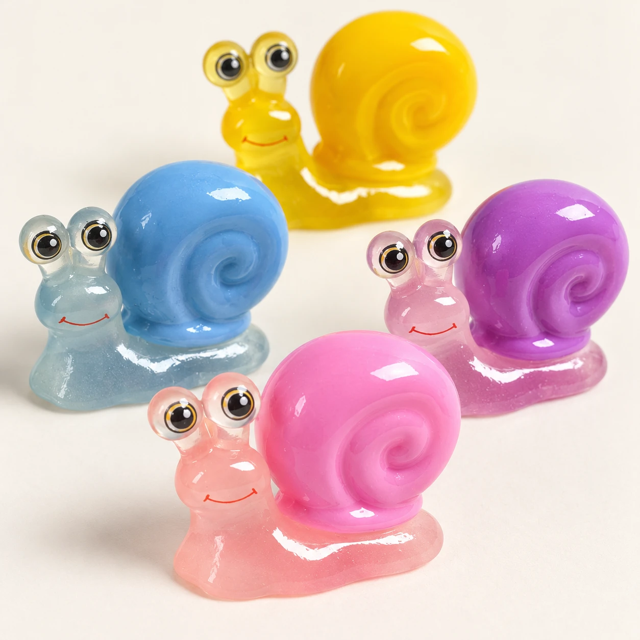 Colorful Snail Resin Miniatures RW002200 close-up showing the decorative shape and finish