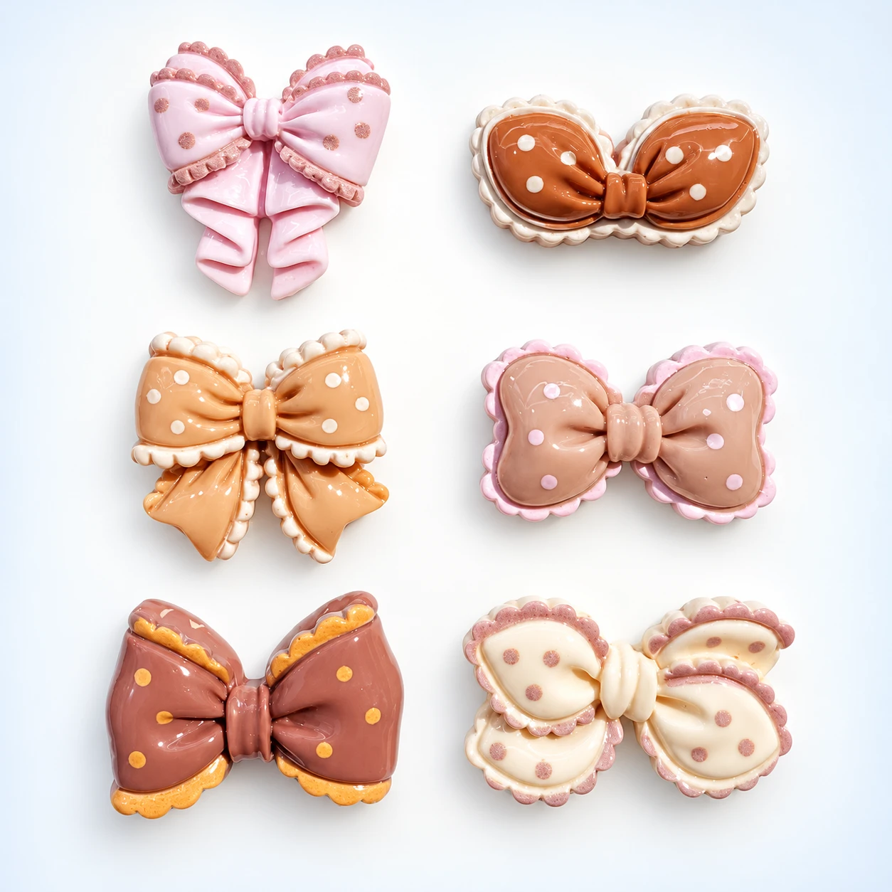 Decorative Bow Resin Cabochons RW003332 on a clean light studio background