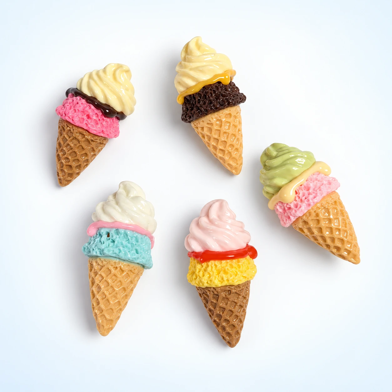 Double Scoop Ice Cream Resin Charms RW001380 on a clean light studio background