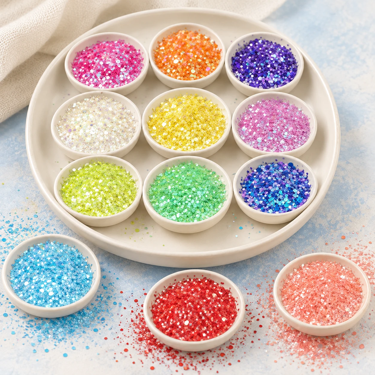 Fine Glitter Color Collection MA195 displayed for assortment selection