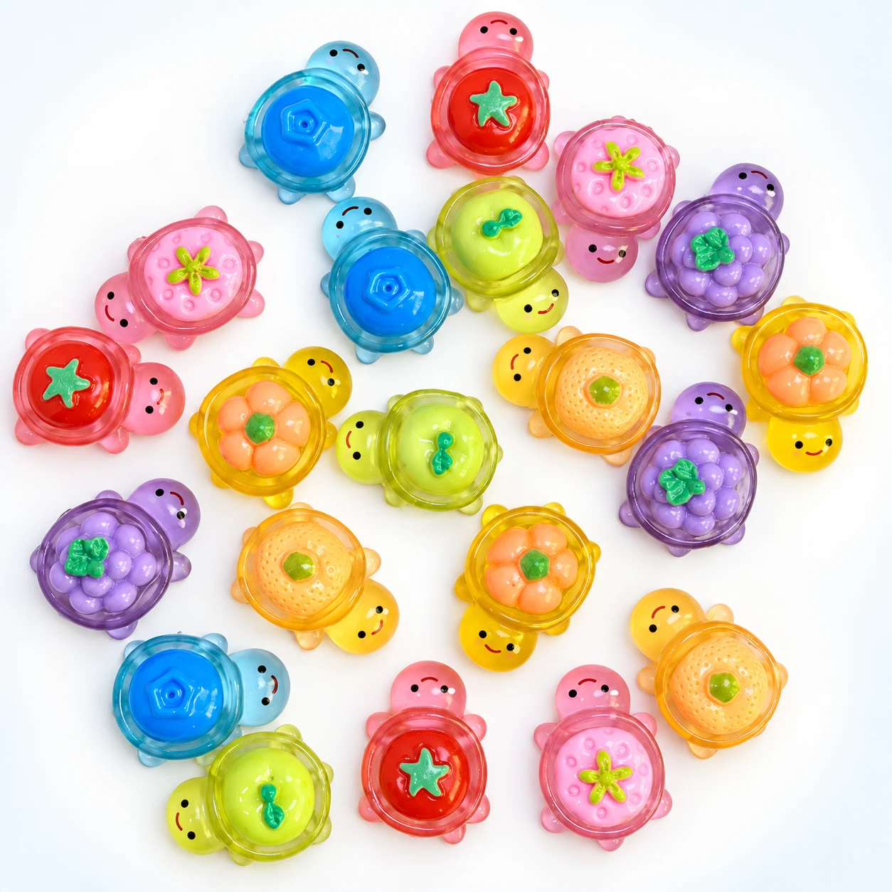 Flower Shell Turtle Resin Charms RW002868 on a clean light studio background