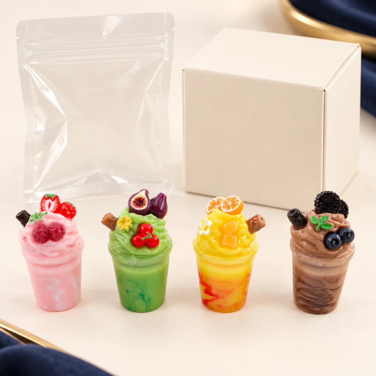 Fruit Dessert Drink Resin Miniatures RW0025221 / 26495 with illustrative private-label packaging