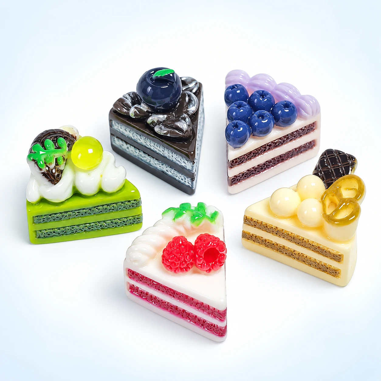 Fruit Layer Cake Resin Charms RW002658 on a clean light studio background