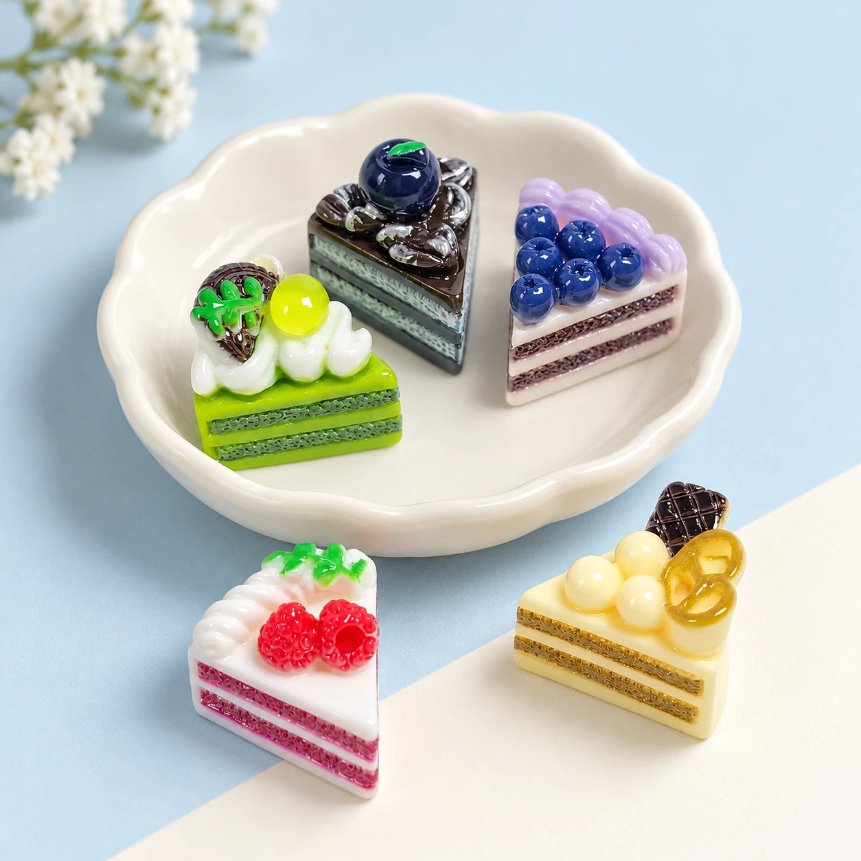 Fruit Layer Cake Resin Charms RW002658 displayed for assortment selection