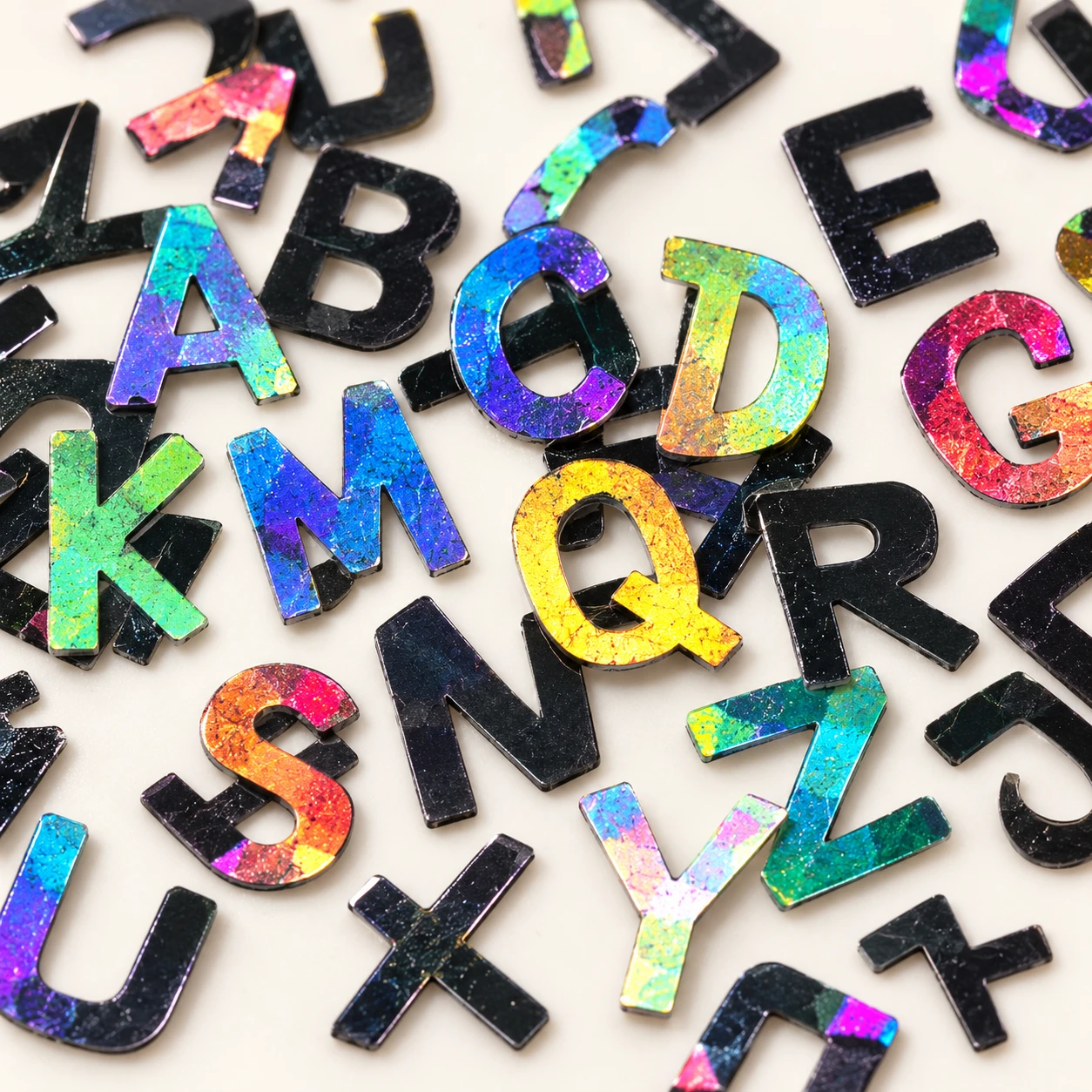 Holographic Alphabet Confetti MA305 close-up showing the decorative shape and finish