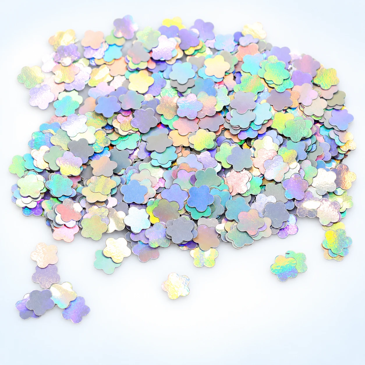 Iridescent Five-Petal Flower Sequins MA070 on a clean light studio background