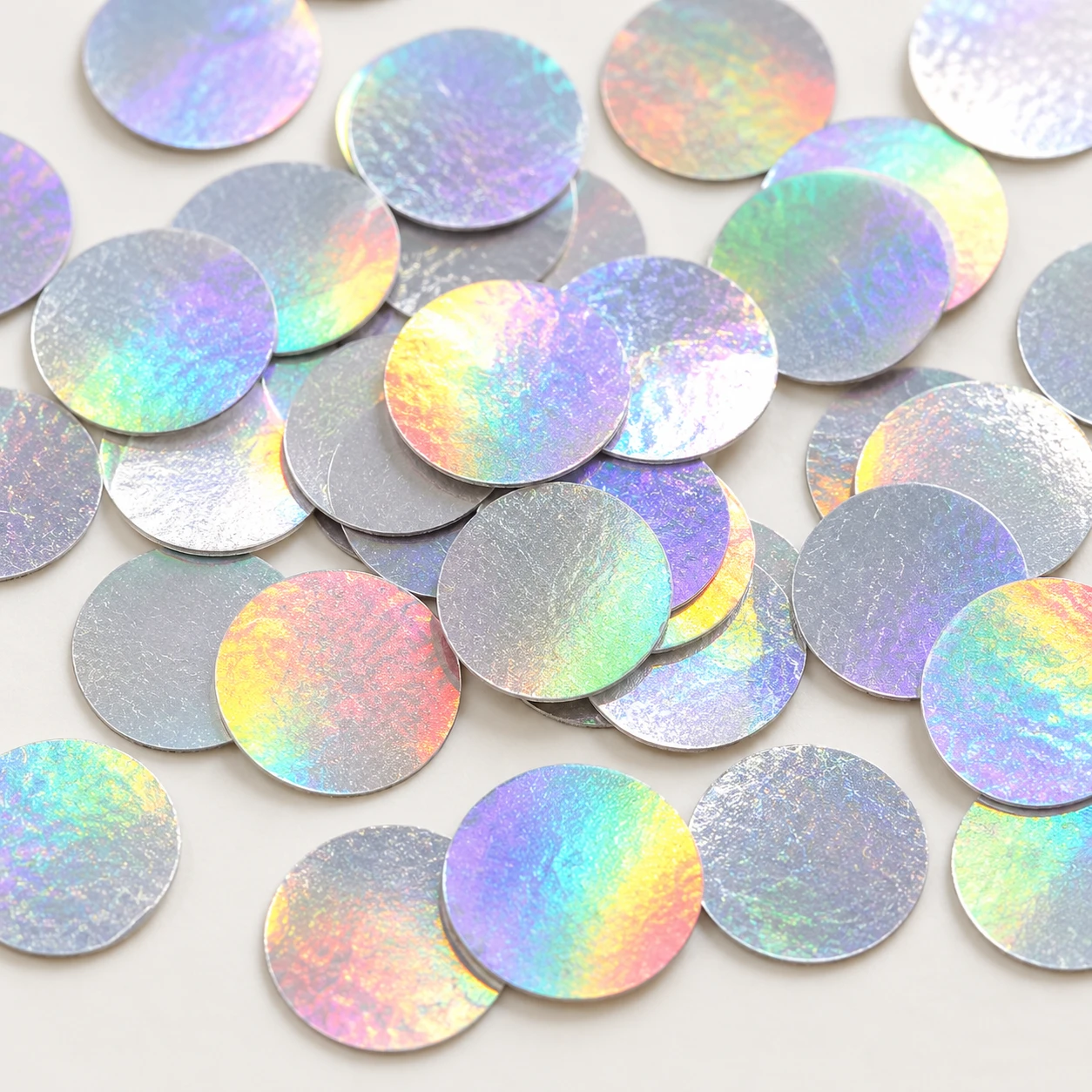 Iridescent Round Disc Sequins MA111 close-up showing the decorative shape and finish