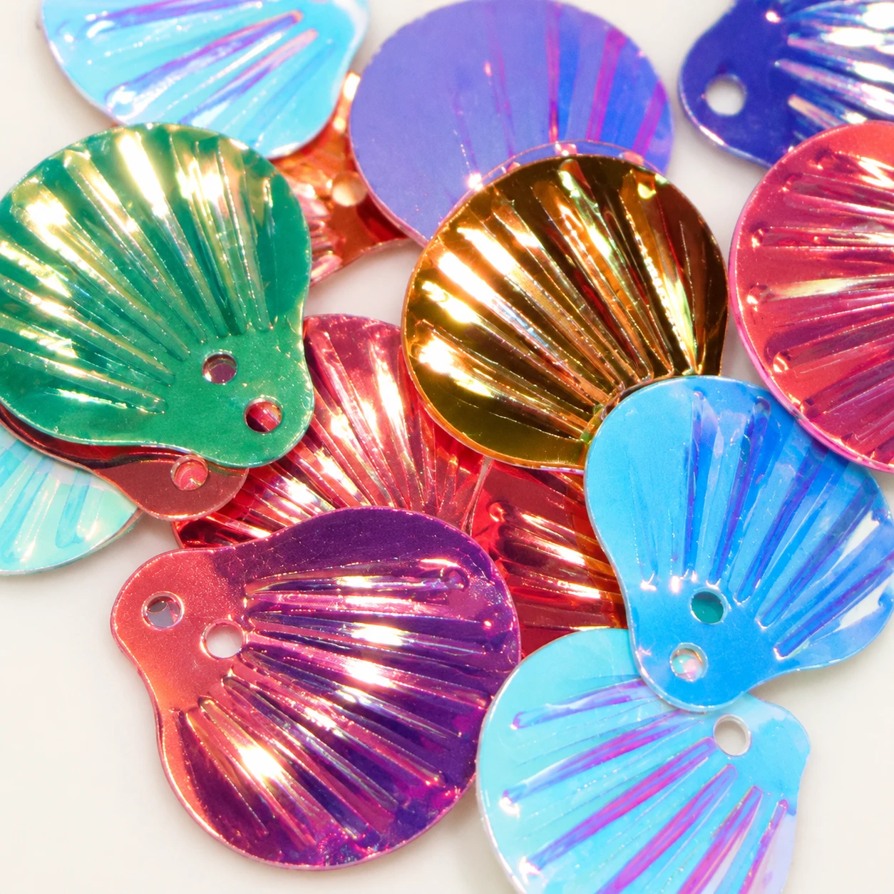 Large Metallic Scallop Shell Sequins MA001 close-up showing the decorative shape and finish