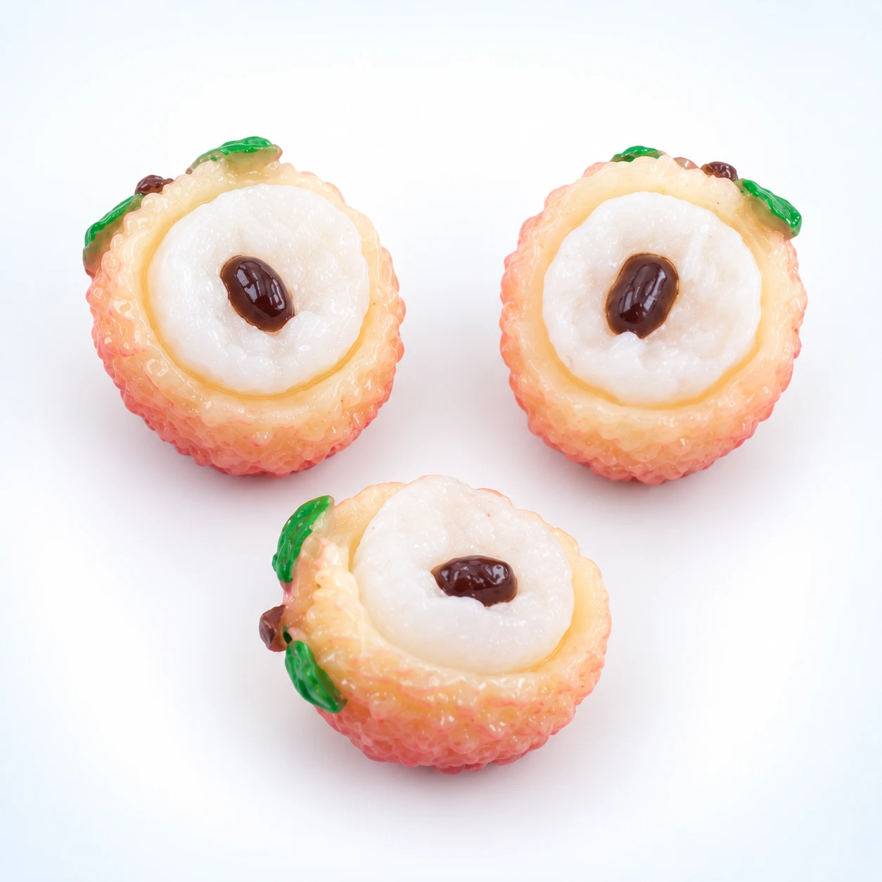 Lychee Half Resin Charms RW0022335 on a clean light studio background