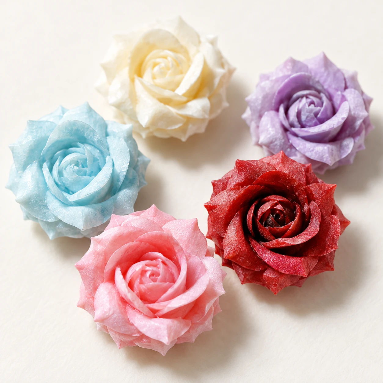 Matte Rose Resin Cabochons RW003311 close-up showing the decorative shape and finish
