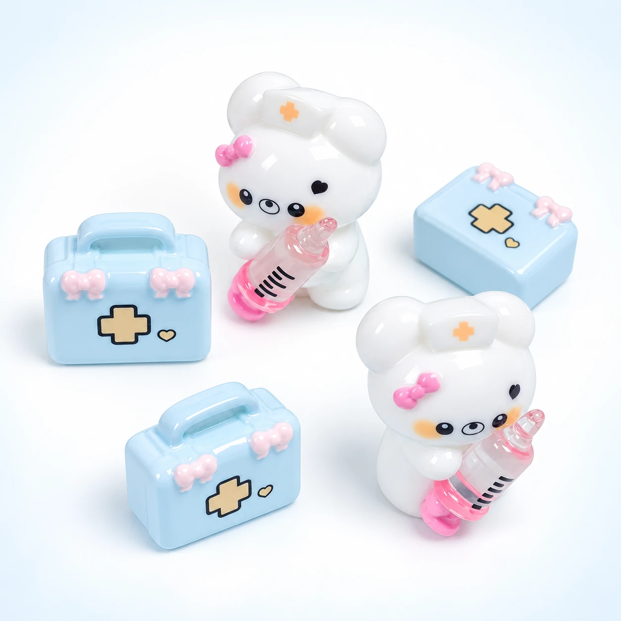Medical Bear and Kit Resin Charms RW002078 on a clean light studio background