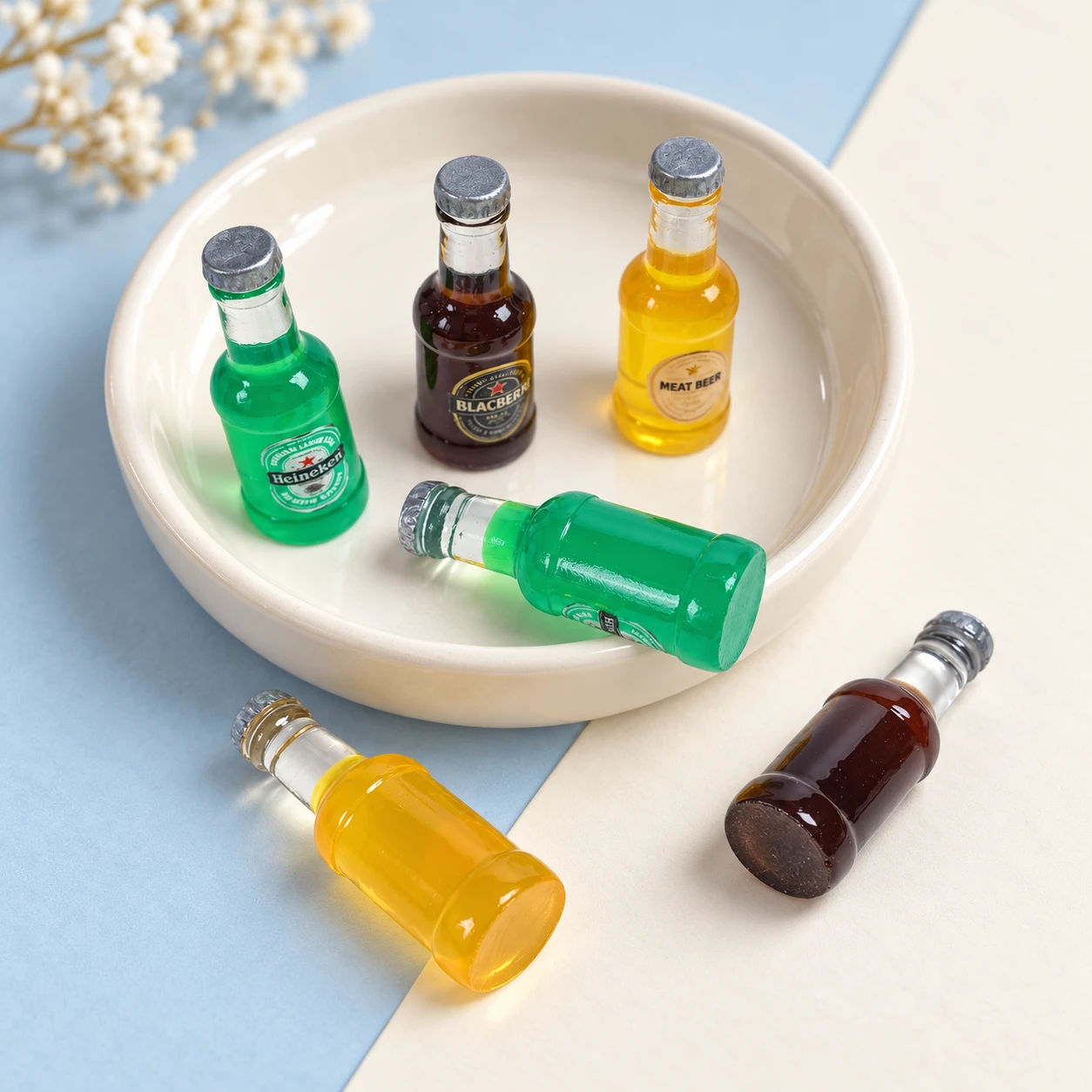 Mini Beer Bottle Resin Charms RW002656 displayed for assortment selection