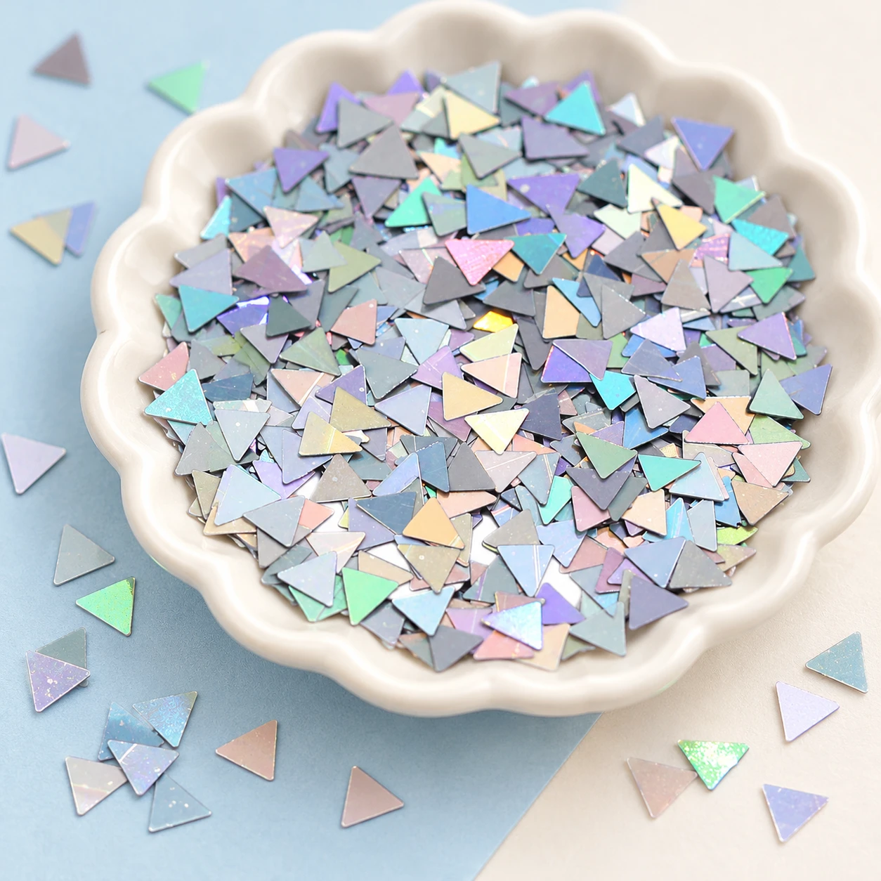 Mini Holographic Triangle Sequins MA105 displayed for assortment selection