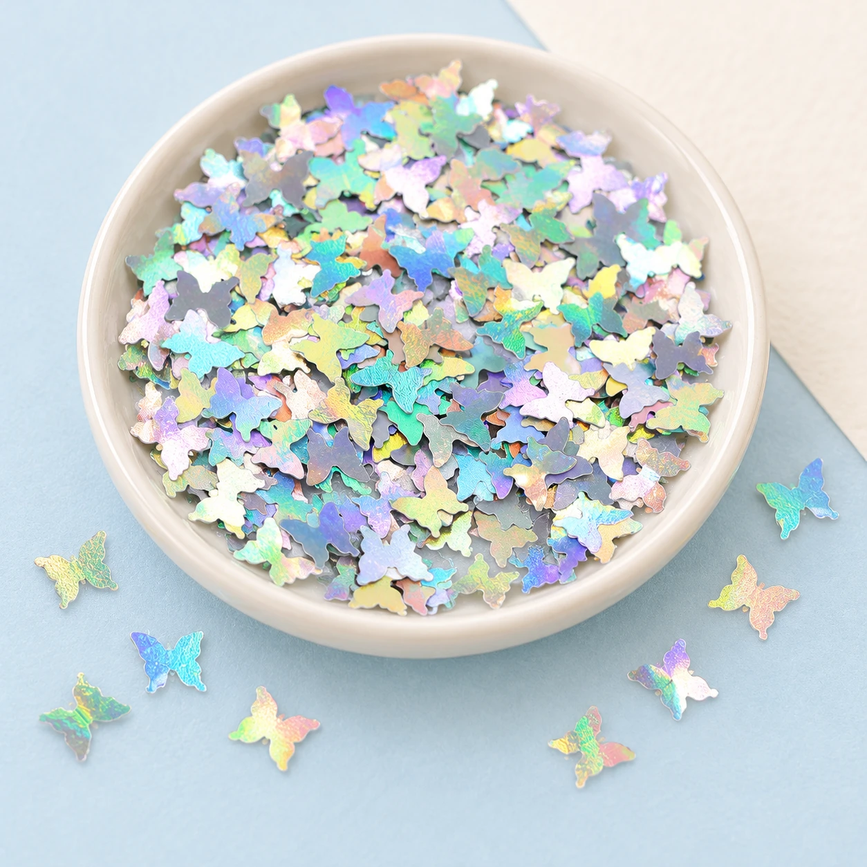 Mini Iridescent Butterfly Sequins MA067 displayed for assortment selection