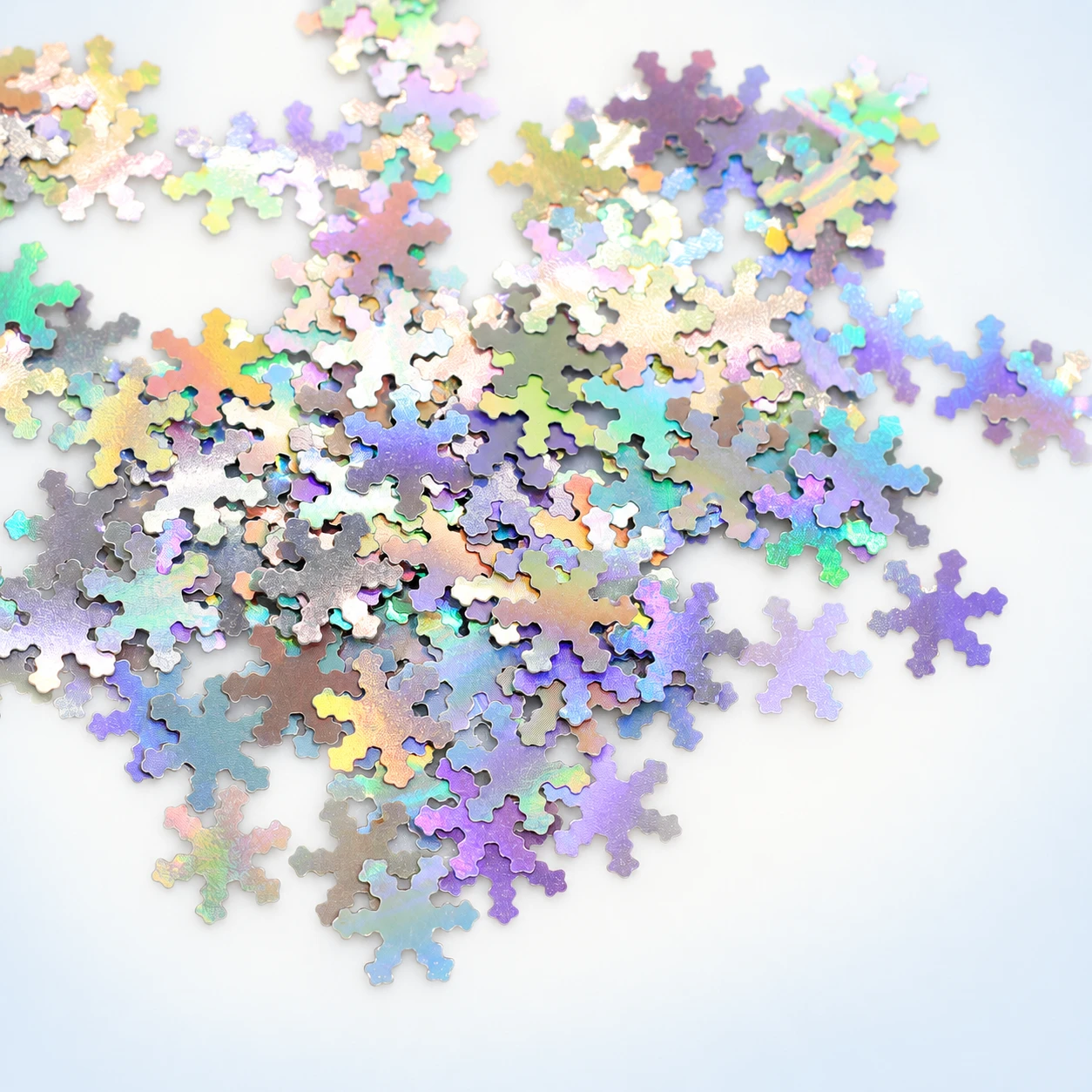 Mini Iridescent Snowflake Sequins MA073 on a clean light studio background