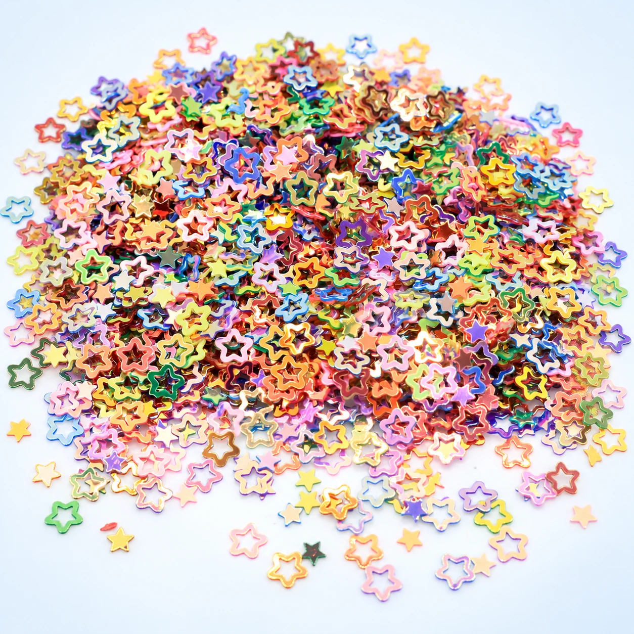 Mini Metallic Hollow Star Sequins MA084 on a clean light studio background