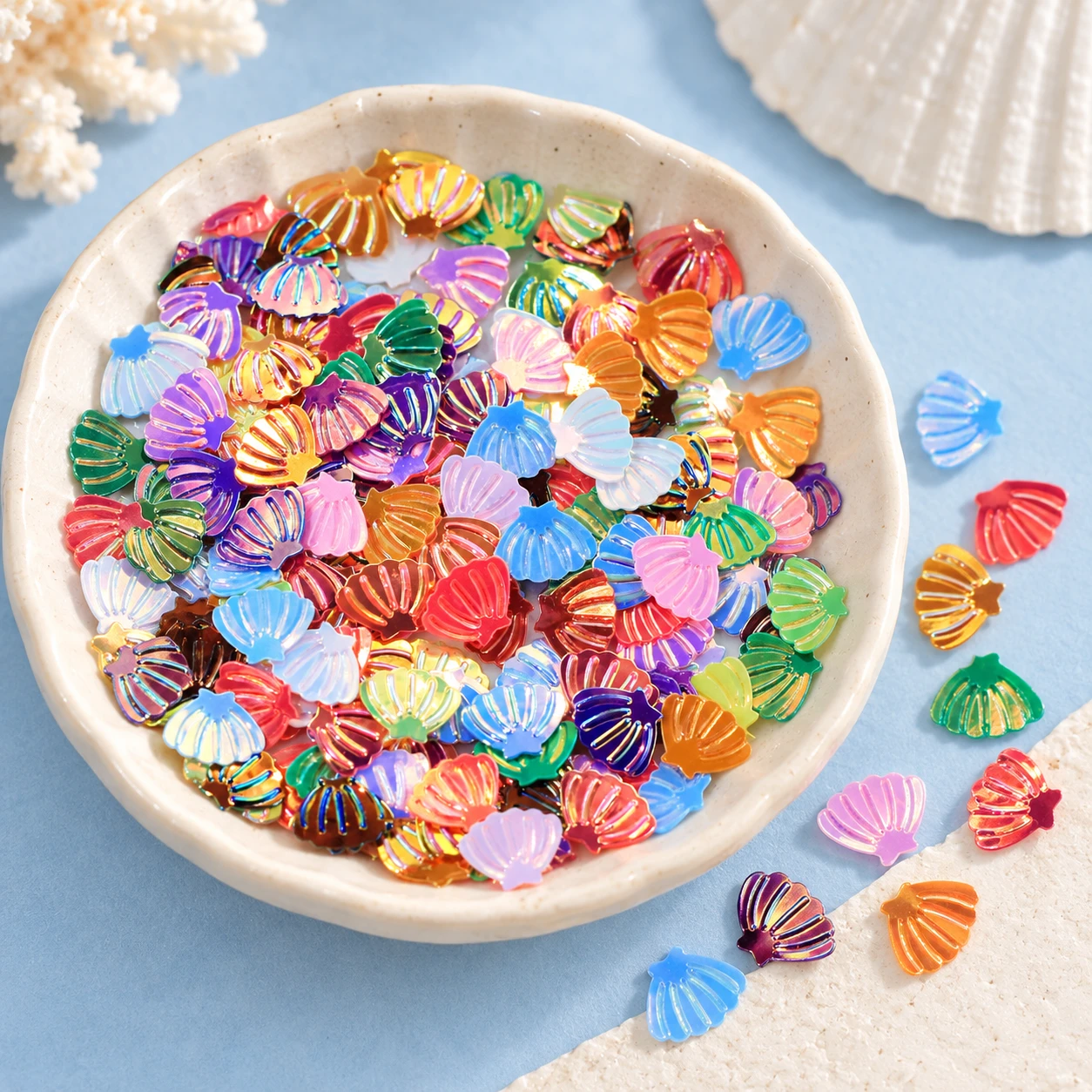 Mini Metallic Shell Sequins MA010 displayed for assortment selection