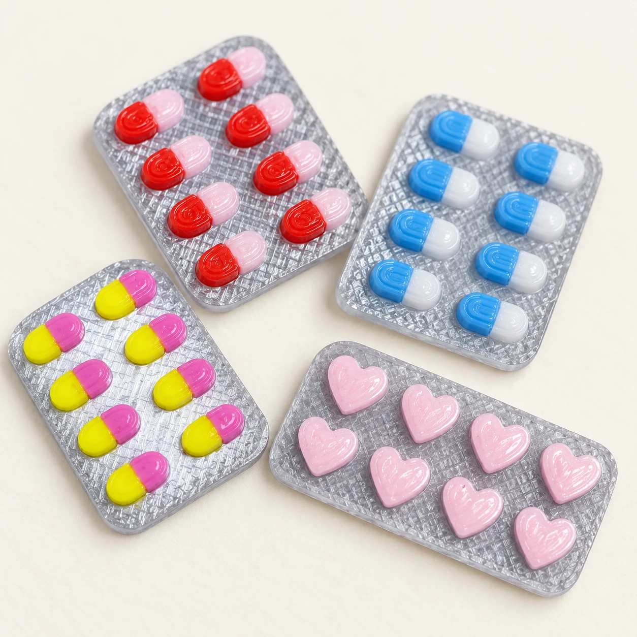 Mini Pill Blister Resin Decorations RW001818 close-up showing the decorative shape and finish