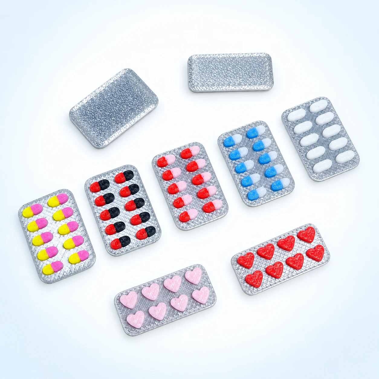 Mini Pill Blister Resin Decorations RW001818 on a clean light studio background