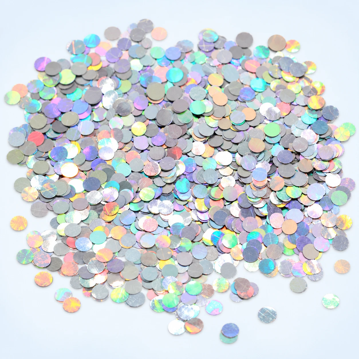 Mixed-Size Iridescent Round Sequins MA266 on a clean light studio background