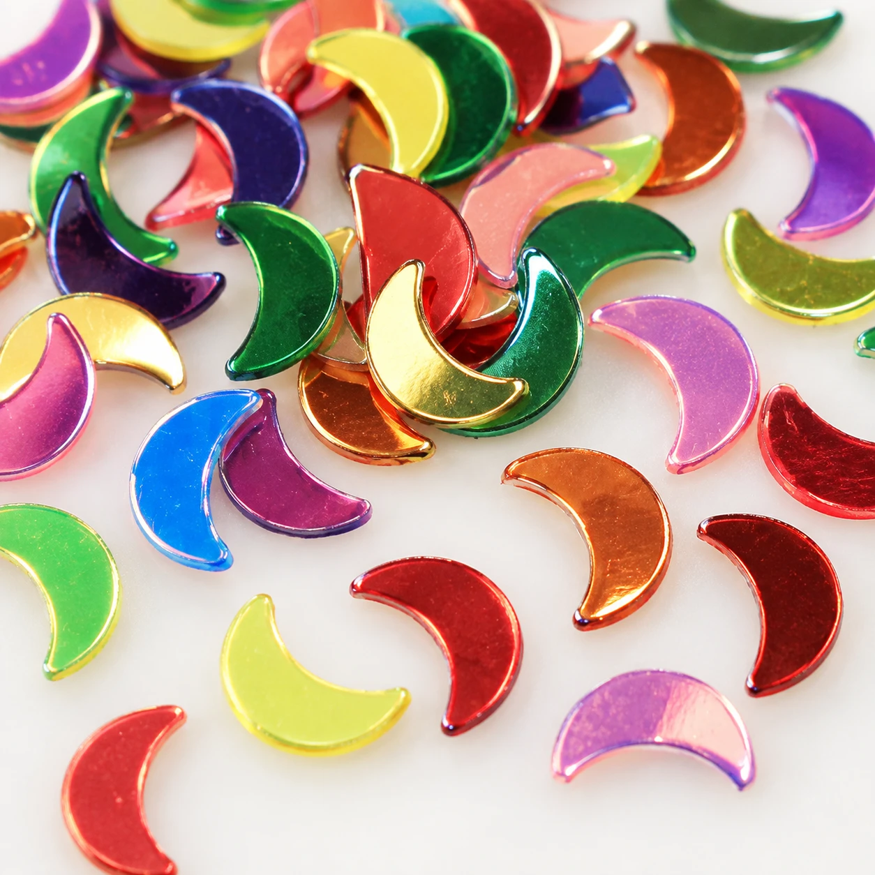 Multicolor Crescent Moon Sequins MA055 close-up showing the decorative shape and finish