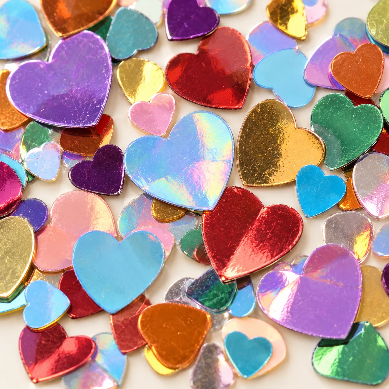 Multicolor Heart Confetti Mix MA136 close-up showing the decorative shape and finish