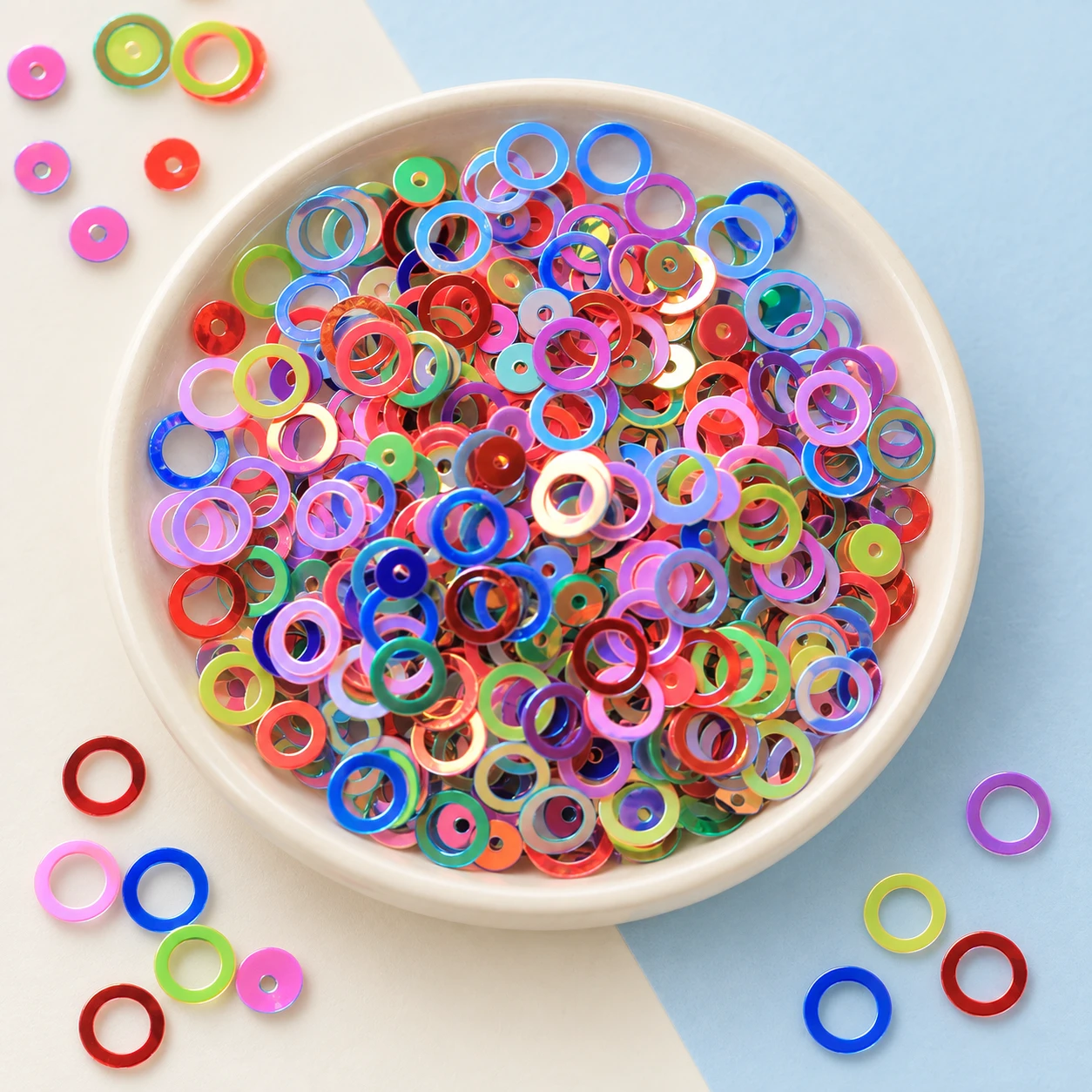 Multicolor Hollow Ring Sequins MA022 displayed for assortment selection