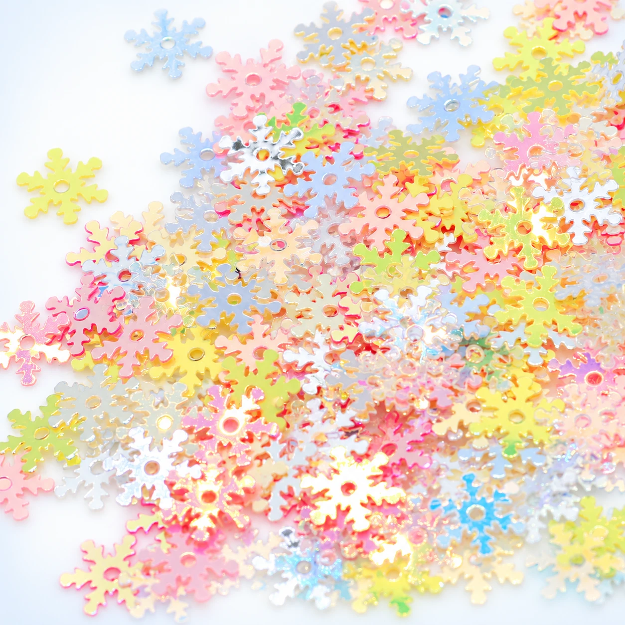Pastel Snowflake Sequin Mix MA096 on a clean light studio background