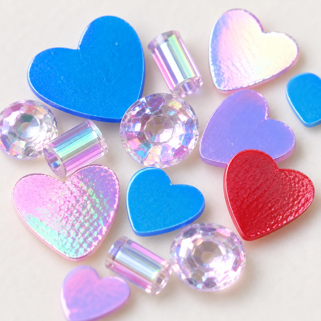 Pink Blue Iridescent Sequin Mix MA156 close-up showing the decorative shape and finish