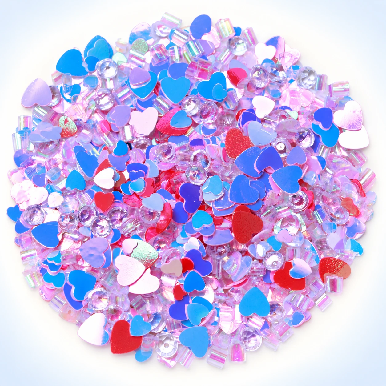 Pink Blue Iridescent Sequin Mix MA156 on a clean light studio background