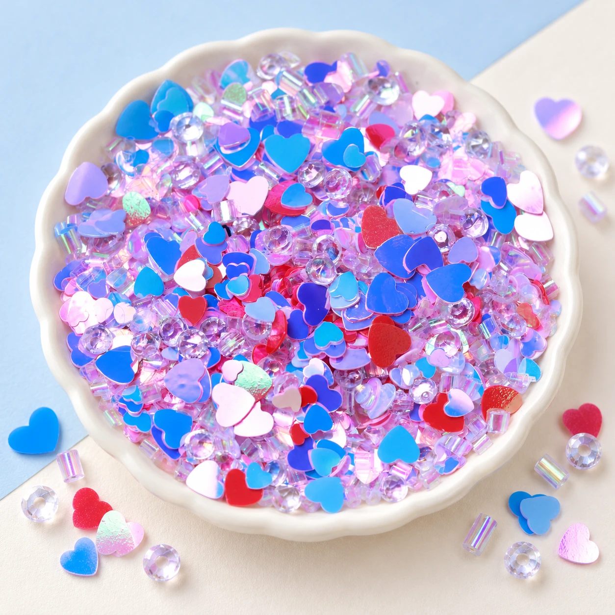 Pink Blue Iridescent Sequin Mix MA156 displayed for assortment selection