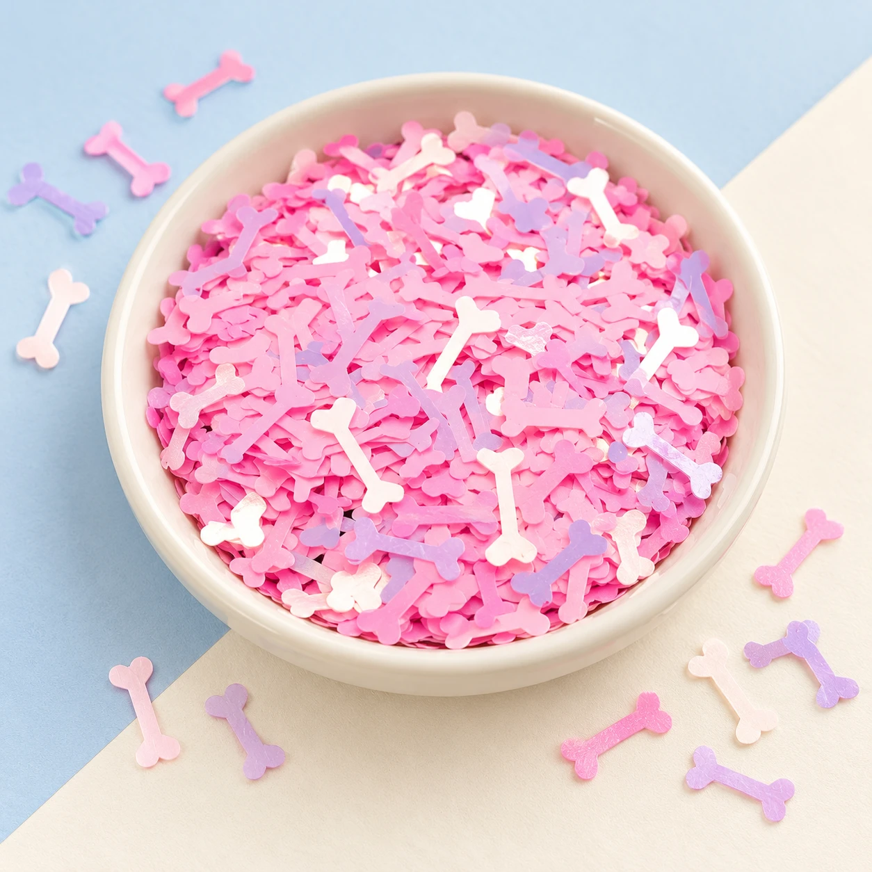 Pink Bone Confetti Sequins MA226 displayed for assortment selection