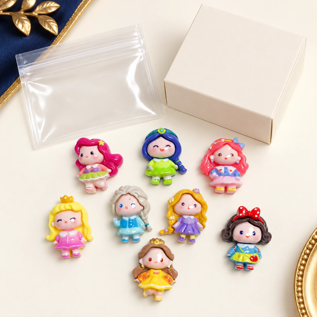 Princess Figure Decorative Charms RW00748 with illustrative private-label packaging