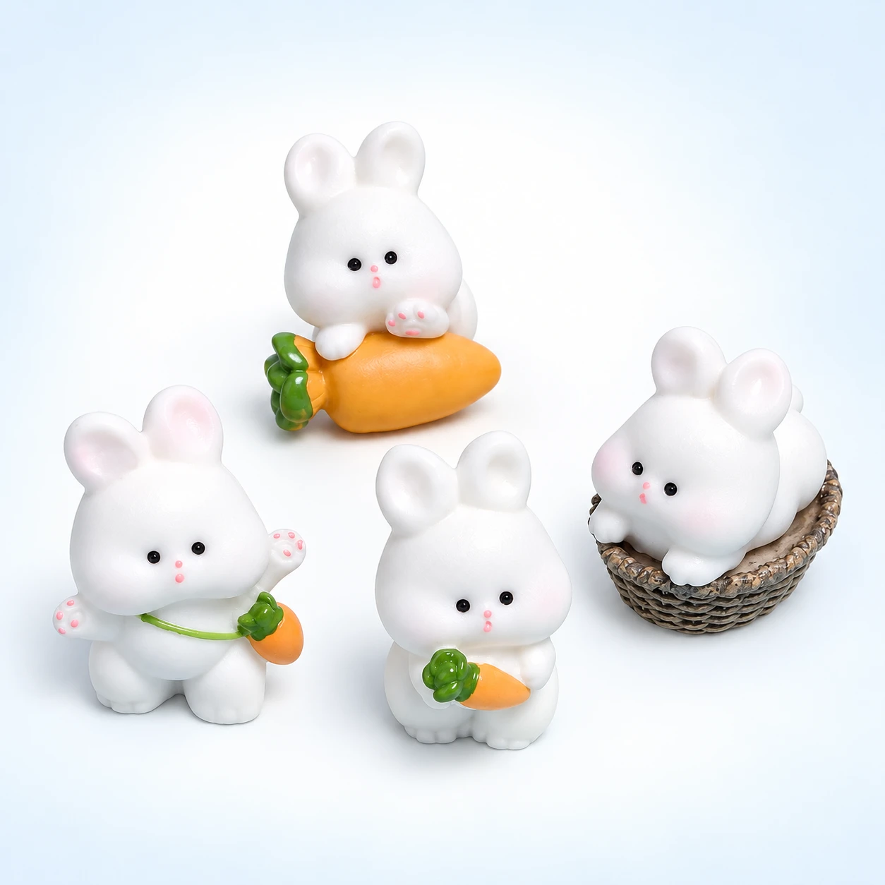 Rabbit and Carrot Resin Miniatures RW002494 on a clean light studio background