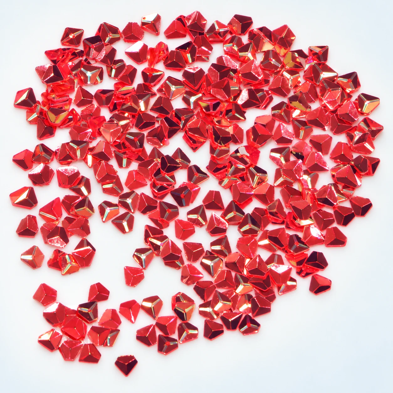 Red Faceted Diamond Sequins MA008 on a clean light studio background