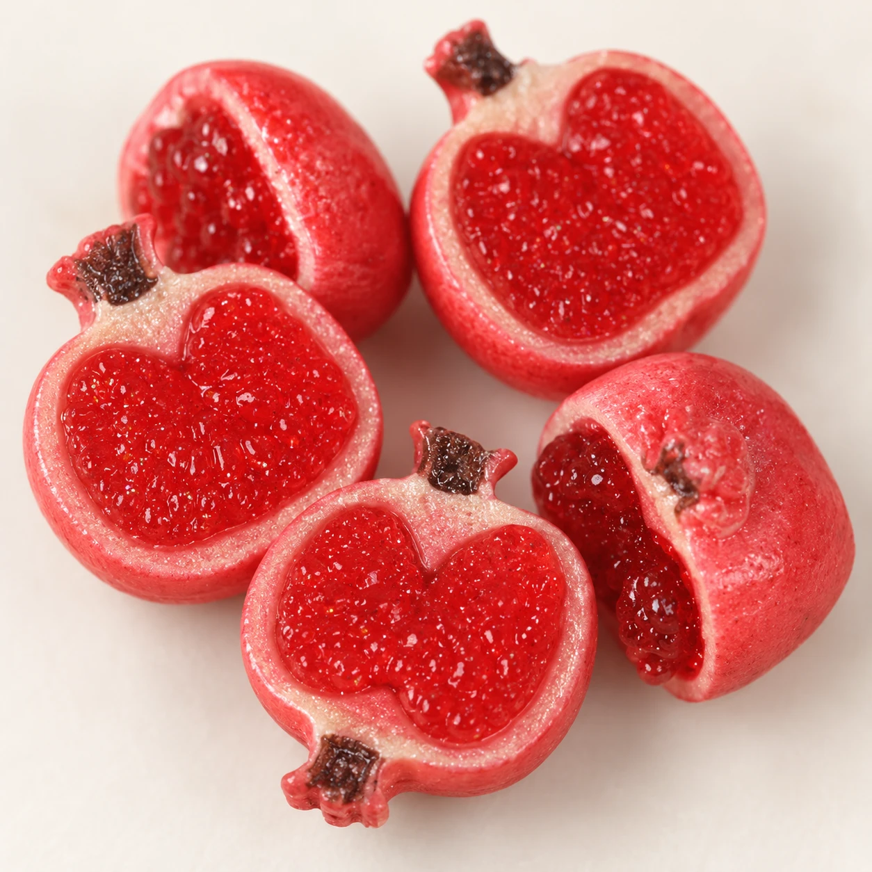 Red Glitter Apple Resin Charms RW003271 close-up showing the decorative shape and finish