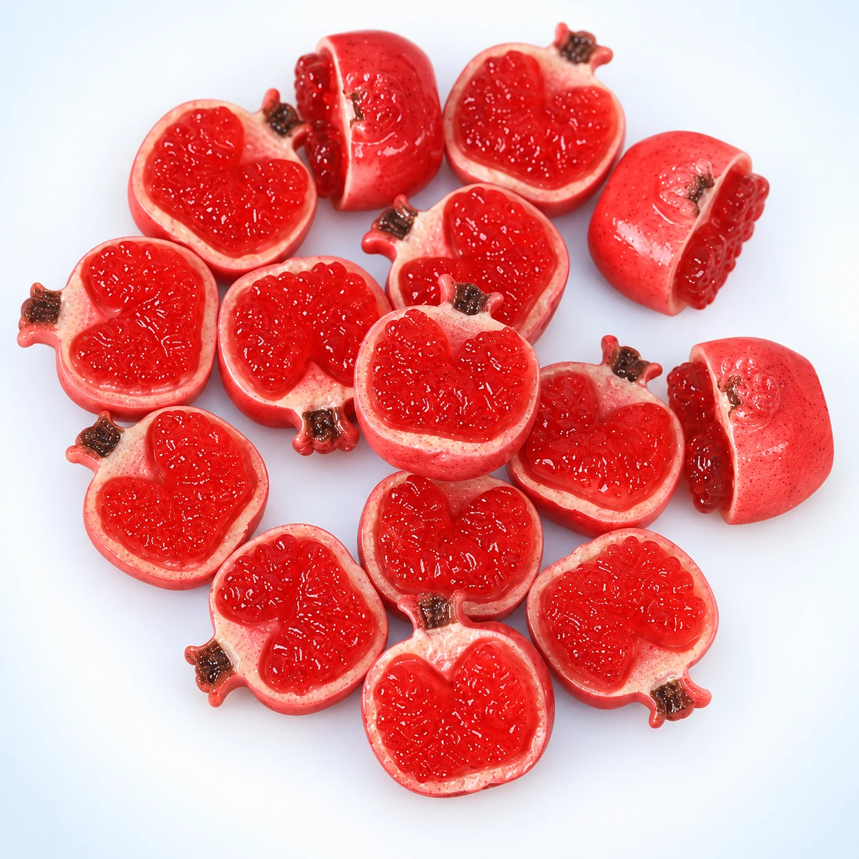 Red Glitter Apple Resin Charms RW003271 on a clean light studio background