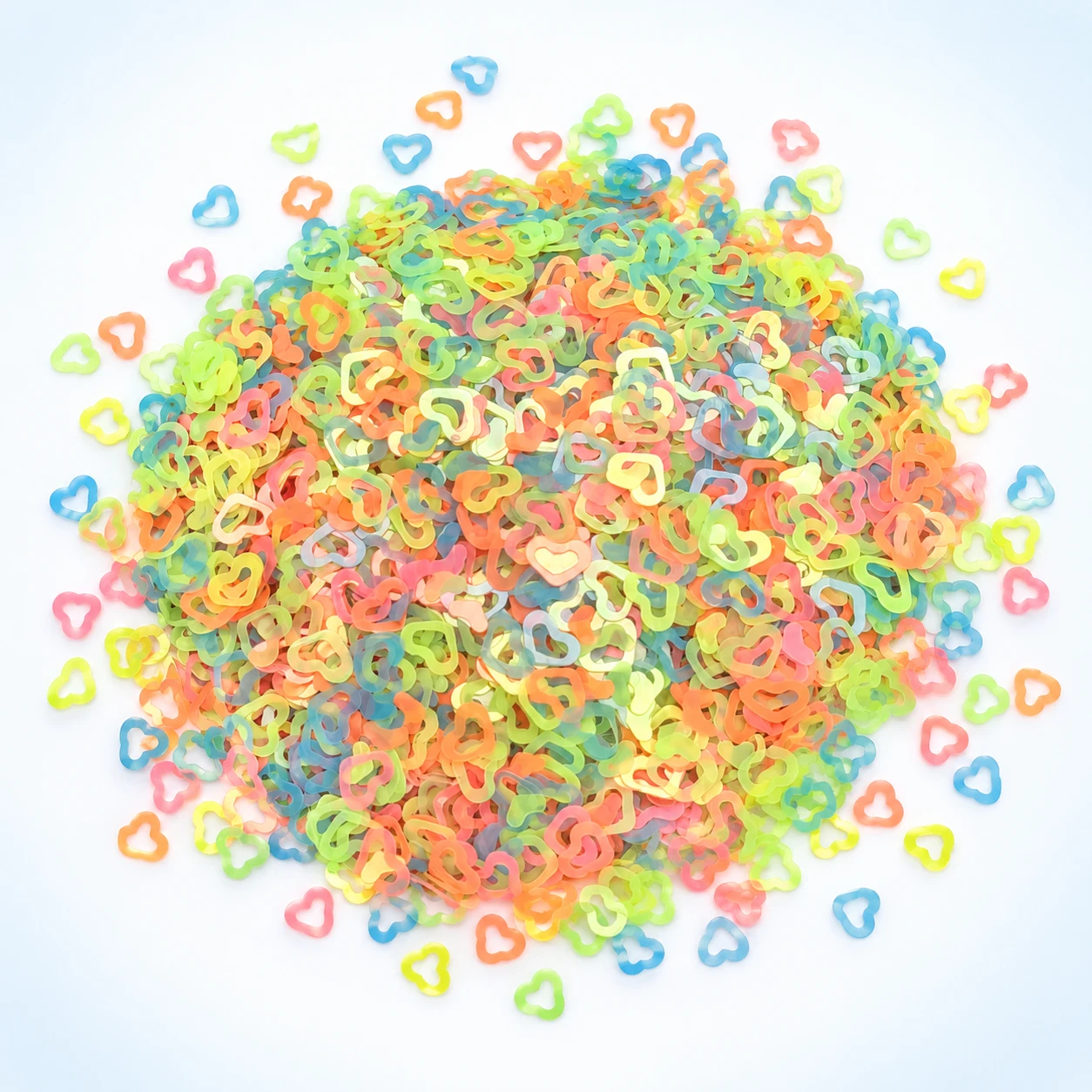 Ultrathin Hollow Heart Confetti MA303 on a clean light studio background
