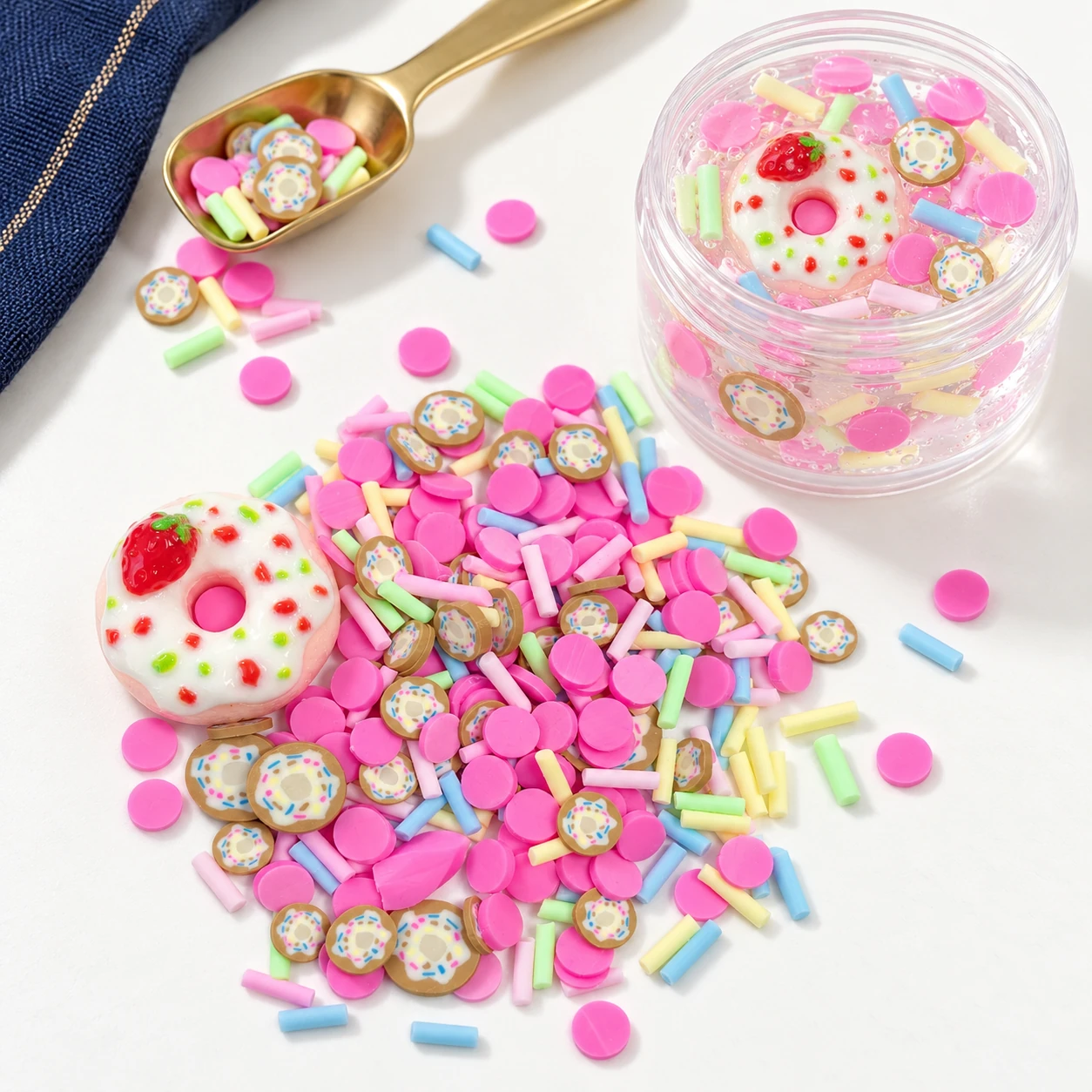 Donut & Pink Sprinkle Filler Mix in a slime-workspace concept, SLM26142