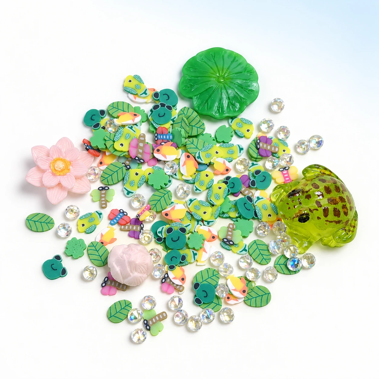 Frog & Lily Pad Filler Mix on a bright white studio background, SLM004103