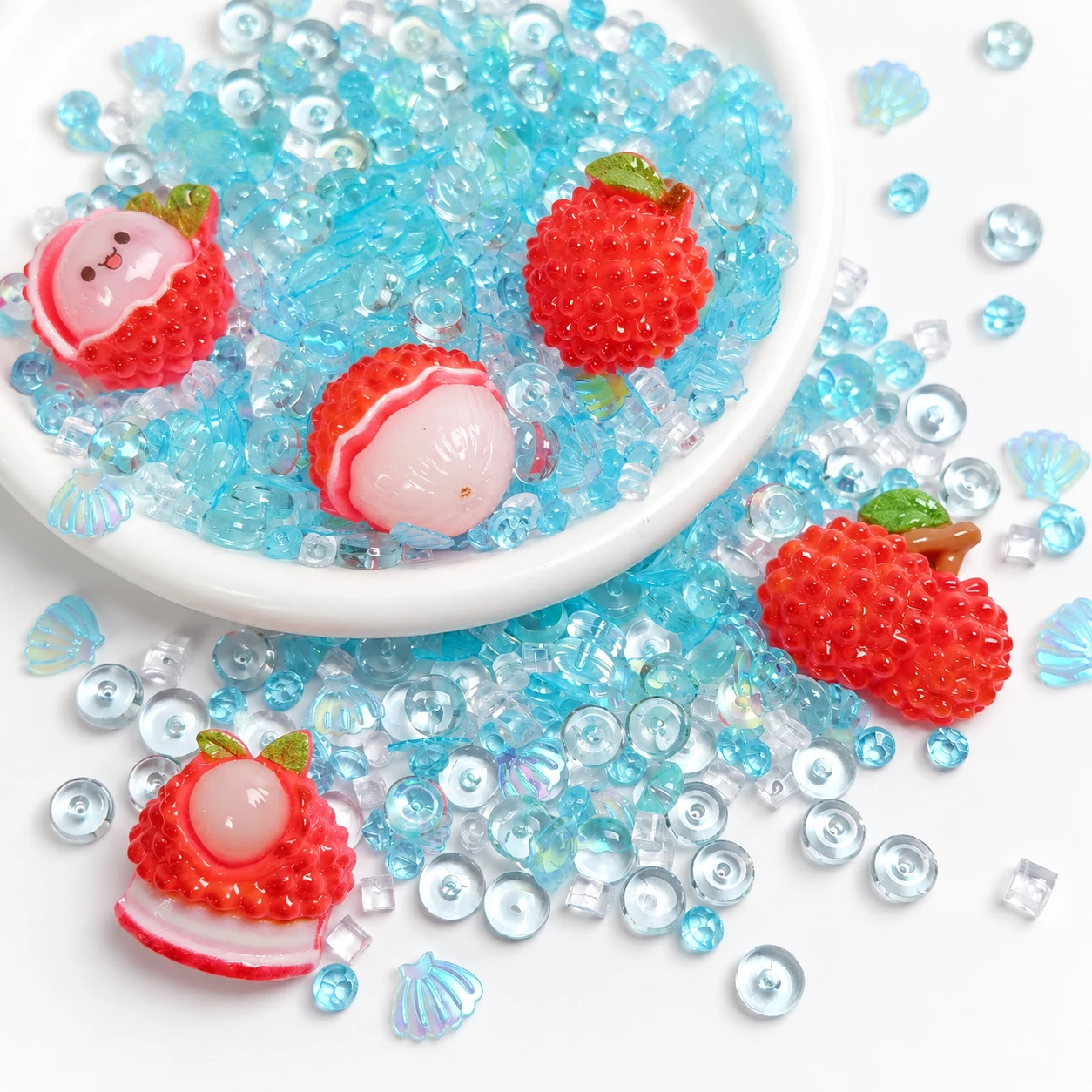 Detail visualization of lychee & aqua bead filler mix, SLM004785