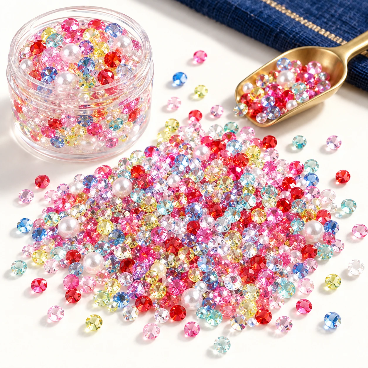 Multicolor Faceted Plastic Fillers in a slime-workspace concept, YX3242